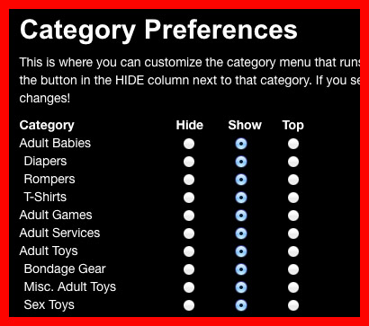 category preferences news